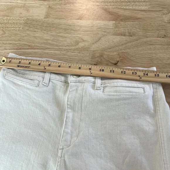 OAT New York High Rise Wide Leg Crop Pant Size 30 Stretch Cotton Natural Beige - Picture 9 of 12